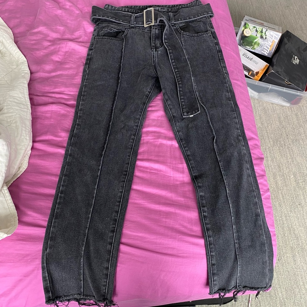 Belted Black Mom Jeans